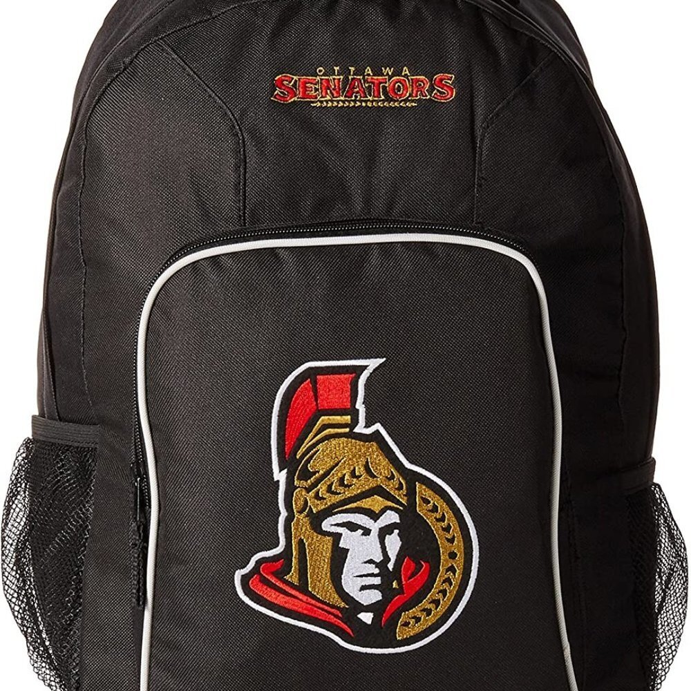 NHL Ottawa Senators Southpaw Ice Hockey Team Backpack, Black